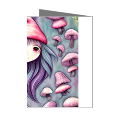 Witchy Mushroom Forest Mini Greeting Cards (pkg Of 8) by GardenOfOphir