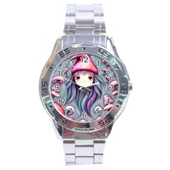 Witchy Mushroom Forest Stainless Steel Analogue Watch by GardenOfOphir