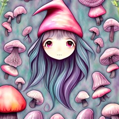 Witchy Mushroom Forest Play Mat (square) by GardenOfOphir