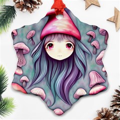 Witchy Mushroom Forest Ornament (snowflake) by GardenOfOphir