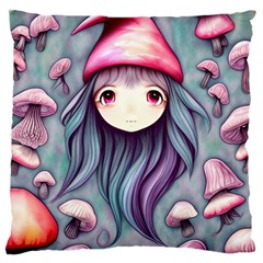 Witchy Mushroom Forest Large Cushion Case (one Side) by GardenOfOphir