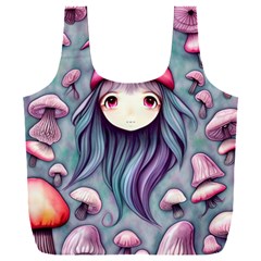 Witchy Mushroom Forest Full Print Recycle Bag (xxl) by GardenOfOphir