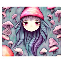 Witchy Mushroom Forest One Side Premium Plush Fleece Blanket (small) by GardenOfOphir