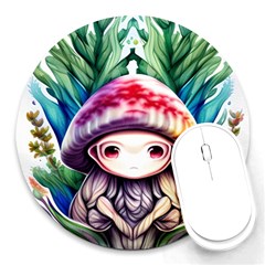 Fantasy Mushroom Forest Round Mousepad by GardenOfOphir