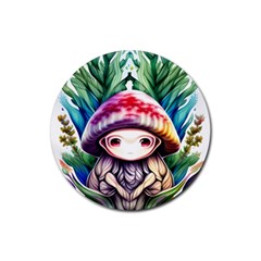 Fantasy Mushroom Forest Rubber Round Coaster (4 Pack) by GardenOfOphir