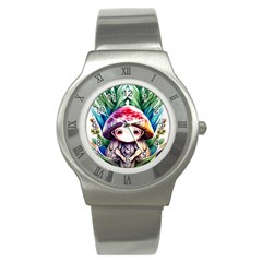 Fantasy Mushroom Forest Stainless Steel Watch by GardenOfOphir