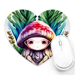 Fantasy Mushroom Forest Heart Mousepad by GardenOfOphir