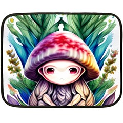 Fantasy Mushroom Forest One Side Fleece Blanket (mini) by GardenOfOphir