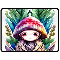 Fantasy Mushroom Forest Fleece Blanket (large) by GardenOfOphir