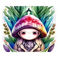 Fantasy Mushroom Forest One Side Premium Plush Fleece Blanket (small)