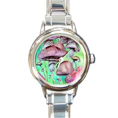 Historical Mushroom Forest Round Italian Charm Watch by GardenOfOphir