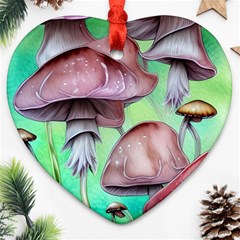 Historical Mushroom Forest Ornament (heart)