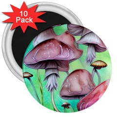 Historical Mushroom Forest 3  Magnets (10 Pack)  by GardenOfOphir