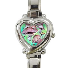 Historical Mushroom Forest Heart Italian Charm Watch by GardenOfOphir