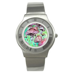 Historical Mushroom Forest Stainless Steel Watch by GardenOfOphir