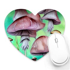 Historical Mushroom Forest Heart Mousepad by GardenOfOphir