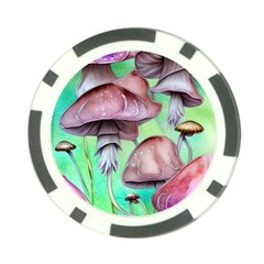 Historical Mushroom Forest Poker Chip Card Guard by GardenOfOphir