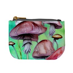 Historical Mushroom Forest Mini Coin Purse by GardenOfOphir