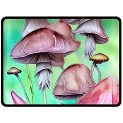 Historical Mushroom Forest One Side Fleece Blanket (large) by GardenOfOphir