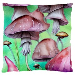 Historical Mushroom Forest Large Cushion Case (two Sides) by GardenOfOphir