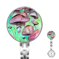 Historical Mushroom Forest Stainless Steel Nurses Watch by GardenOfOphir