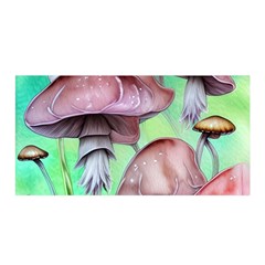 Historical Mushroom Forest Satin Wrap 35  X 70  by GardenOfOphir