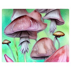 Historical Mushroom Forest One Side Premium Plush Fleece Blanket (medium)