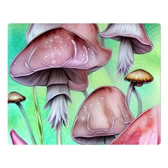 Historical Mushroom Forest One Side Premium Plush Fleece Blanket (large) by GardenOfOphir