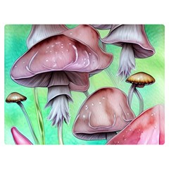 Historical Mushroom Forest One Side Premium Plush Fleece Blanket (extra Small)