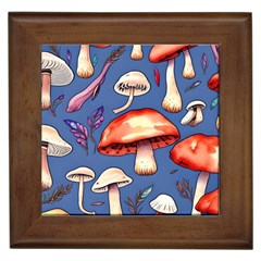 Nature s Own Wooden Mushroom Framed Tile by GardenOfOphir