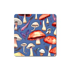 Nature s Own Wooden Mushroom Square Magnet by GardenOfOphir