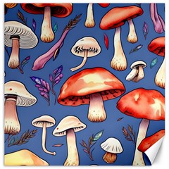 Nature s Own Wooden Mushroom Canvas 12  X 12  by GardenOfOphir