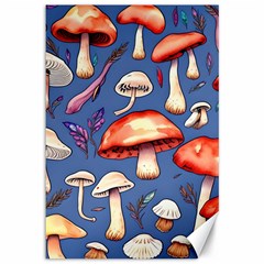 Nature s Own Wooden Mushroom Canvas 12  X 18 