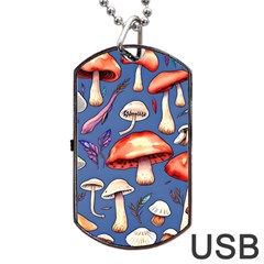 Nature s Own Wooden Mushroom Dog Tag Usb Flash (one Side) by GardenOfOphir