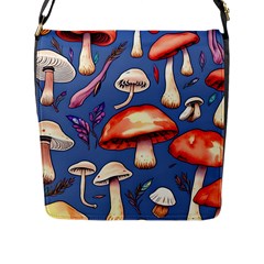 Nature s Own Wooden Mushroom Flap Closure Messenger Bag (l) by GardenOfOphir