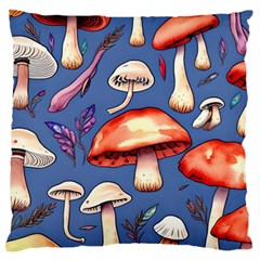 Nature s Own Wooden Mushroom Standard Premium Plush Fleece Cushion Case (one Side) by GardenOfOphir