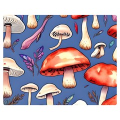 Nature s Own Wooden Mushroom Premium Plush Fleece Blanket (medium) by GardenOfOphir