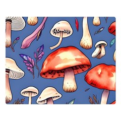 Nature s Own Wooden Mushroom Premium Plush Fleece Blanket (large) by GardenOfOphir