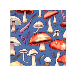 Nature s Own Wooden Mushroom Square Satin Scarf (30  X 30 ) by GardenOfOphir