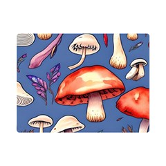 Nature s Own Wooden Mushroom One Side Premium Plush Fleece Blanket (mini) by GardenOfOphir