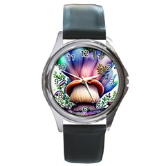 Forestcore Mushroom Round Metal Watch by GardenOfOphir