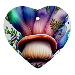 Forestcore Mushroom Ornament (heart) by GardenOfOphir