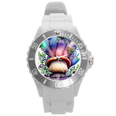 Forestcore Mushroom Round Plastic Sport Watch (l) by GardenOfOphir