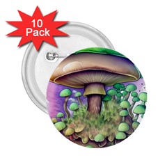 Farmcore Mushroom 2 25  Buttons (10 Pack)  by GardenOfOphir