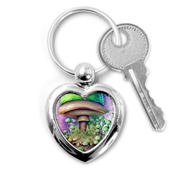 Farmcore Mushroom Key Chain (heart) by GardenOfOphir