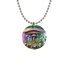 Farmcore Mushroom 1  Button Necklace by GardenOfOphir