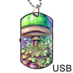 Farmcore Mushroom Dog Tag Usb Flash (one Side) by GardenOfOphir