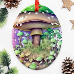 Farmcore Mushroom Ornament (oval Filigree) by GardenOfOphir