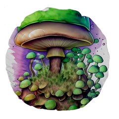 Farmcore Mushroom Large 18  Premium Flano Round Cushions by GardenOfOphir