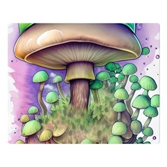 Farmcore Mushroom Premium Plush Fleece Blanket (large) by GardenOfOphir